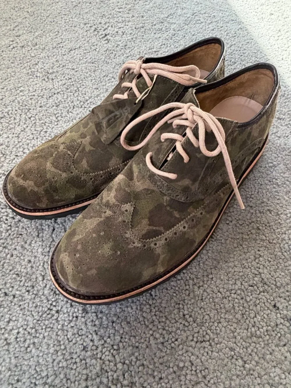Rockport Green Camo Suede Leather Dress Oxfords - Men's Size 12 - New with Tags